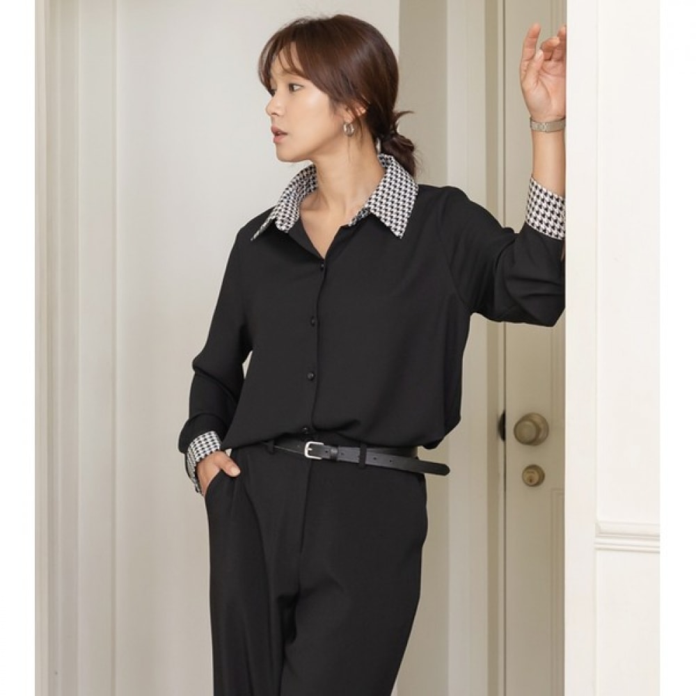 (Elysia) ハウンドクラシックチェックカラーブラウス