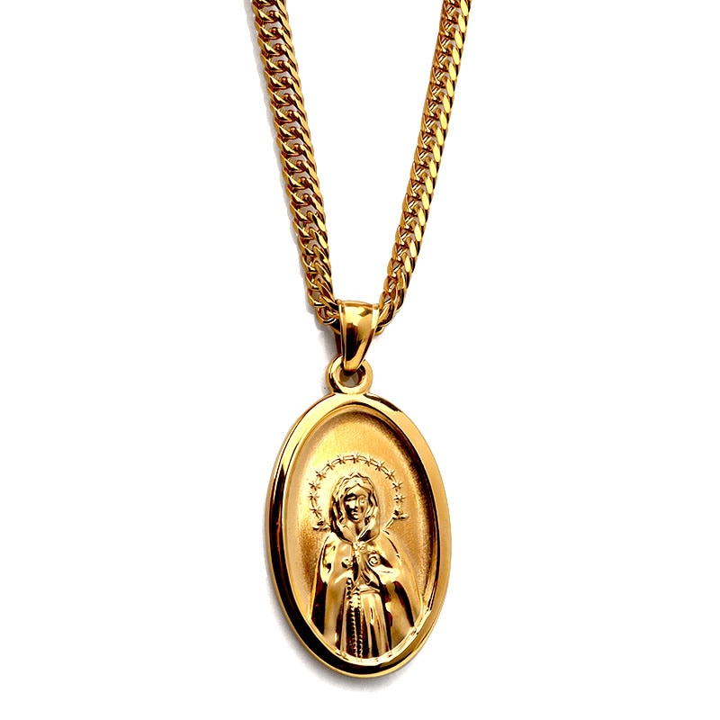 ステンレス メダイネックレス 2カラー [n573]