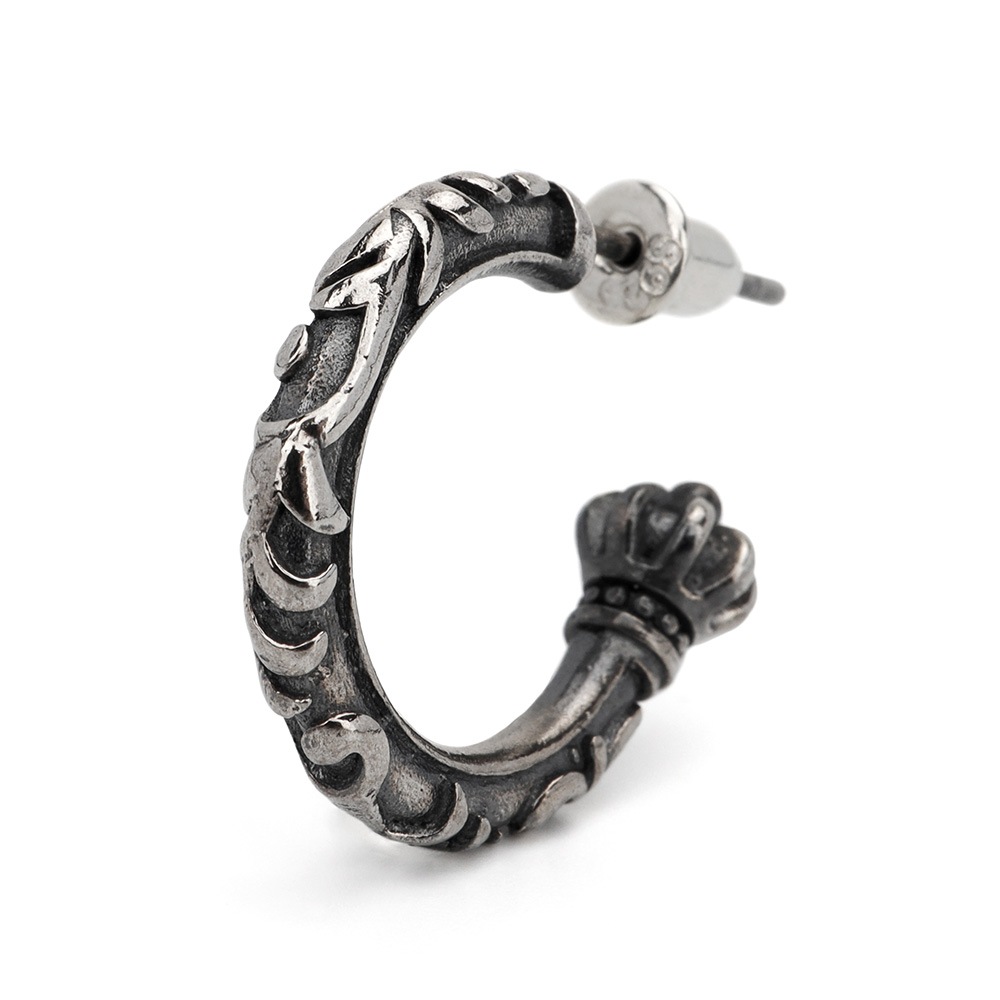 S925 唐草 ハーフフープピアス [es128]