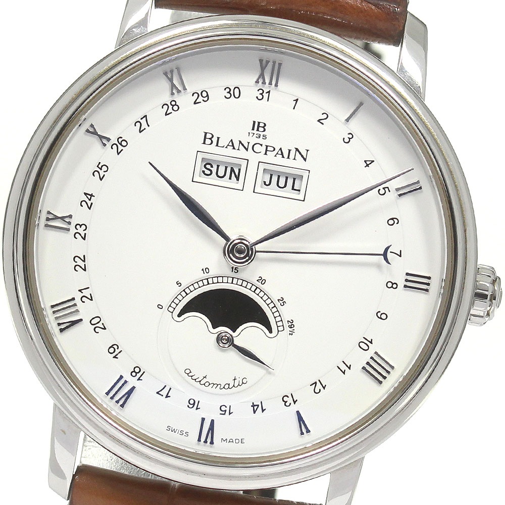 ブランパン Blancpain 6263 ヴィルレ ムーンフェイズ 自動巻き メンズ 保証書付き_830602【中古】