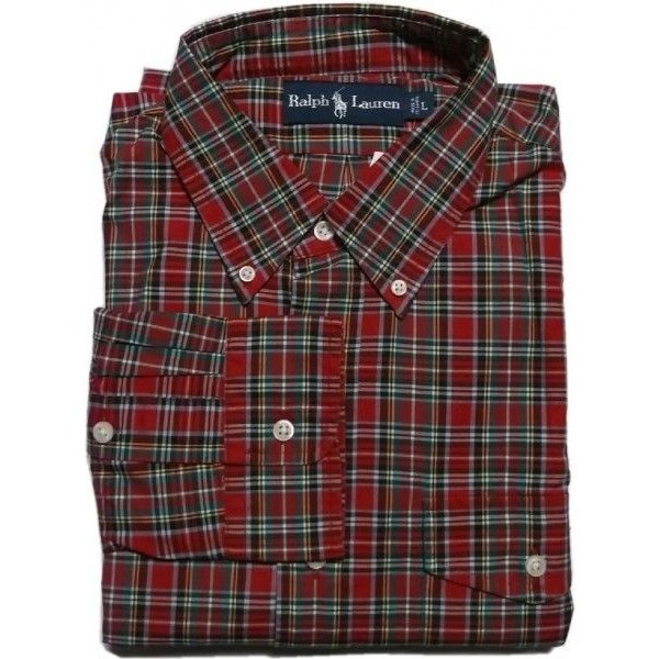 長袖 ボタンダウンシャツ チェック レッド PR2-620 11,081円