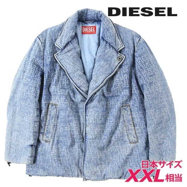 中綿デニムジャケット メンズ D-BLAZ-L ヴィンテージウォッシュ加工 総柄 die-m-o-f8-44f