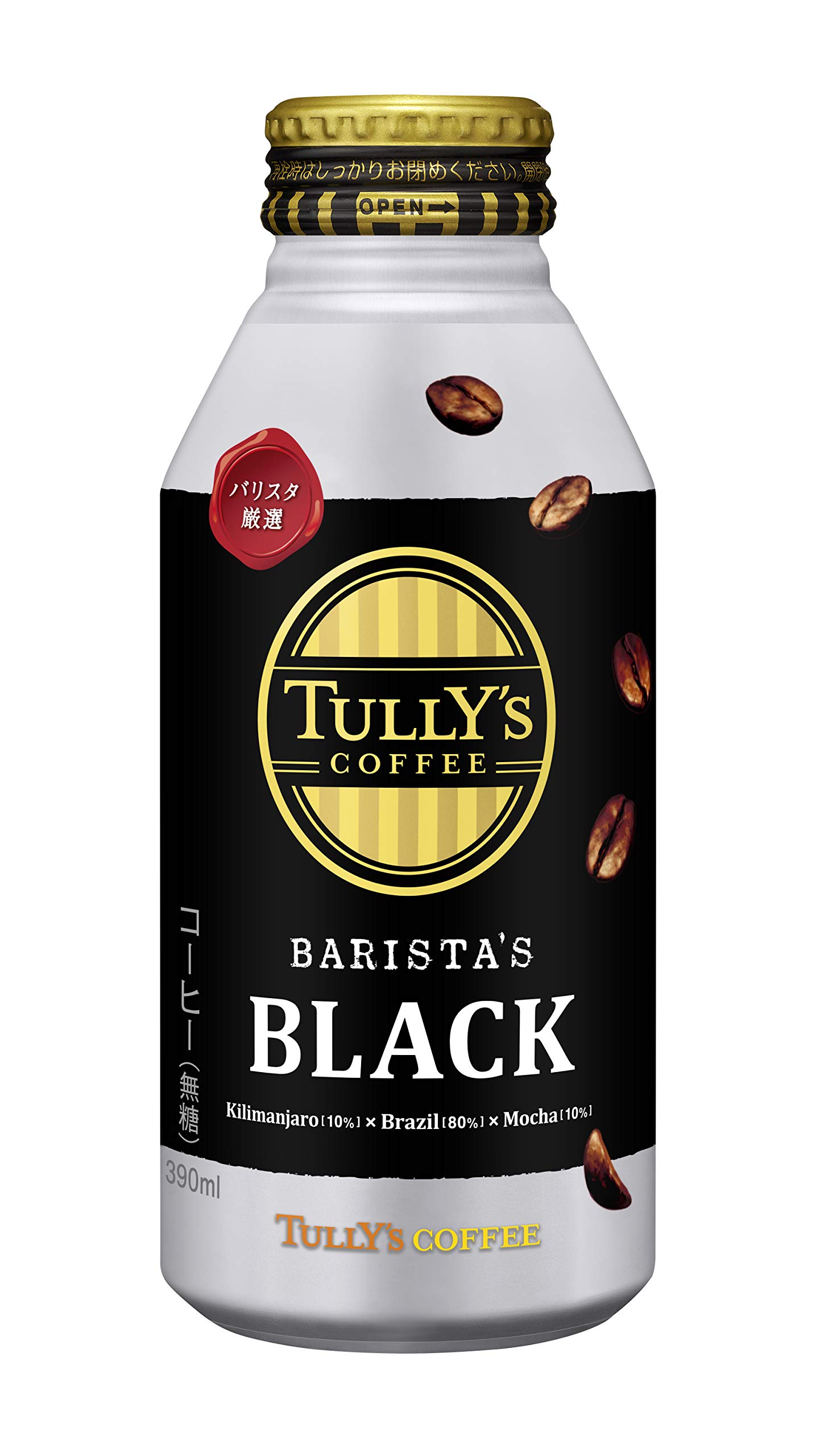 即日発送 伊藤園 タリーズコーヒーバリスタズブラック ボトル缶390ml×24本入【×2ケース：合計48本入】