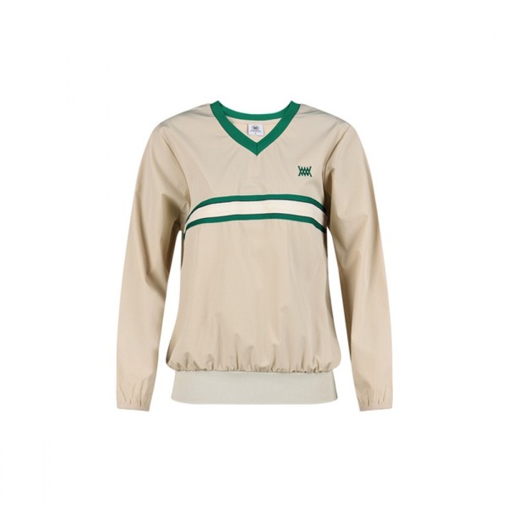 [ラックスゴルフ] ラックスゴルフミュウゴルフレディース Vネックカラーラインポイント長袖TシャツMW25S602W