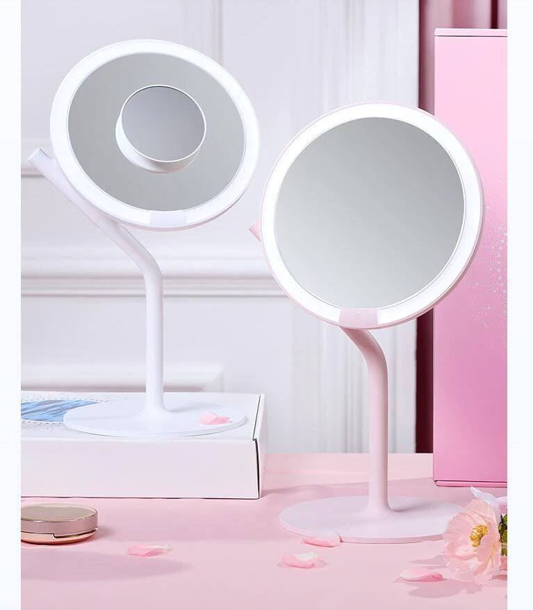 AMIRO化粧鏡miniスタンド式ledライト　携帯　多機能卓上のUSB電源化粧鏡