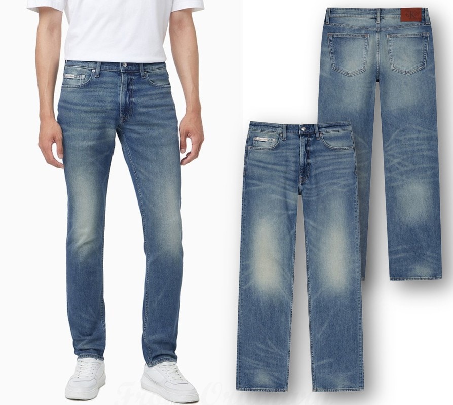 Mens Slim Fit Mid-Blue Jeans (4RD701G-ZY2)