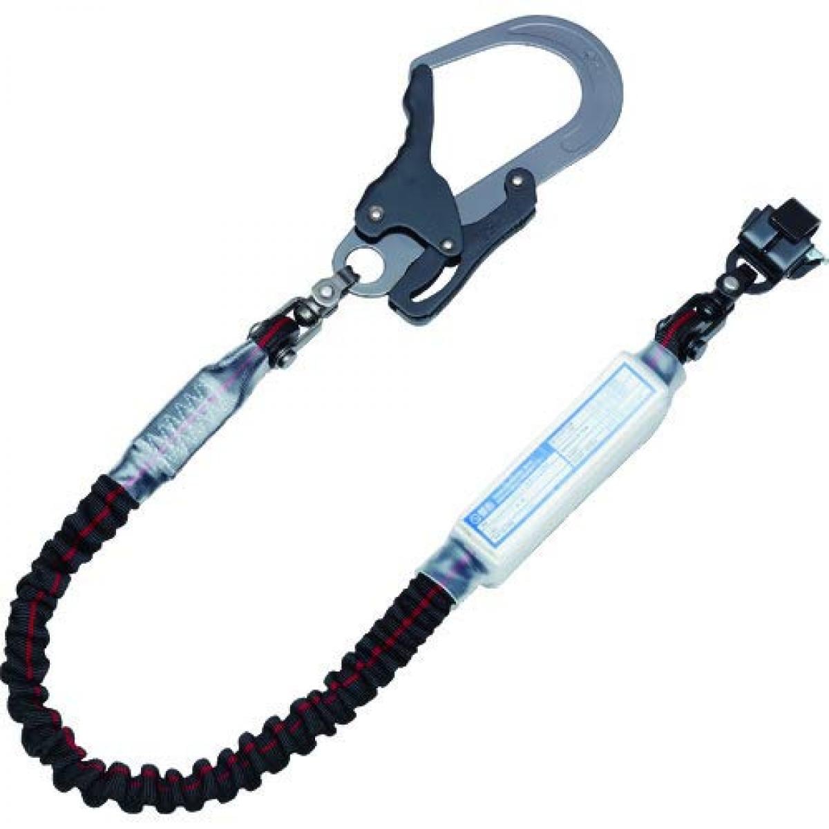 基陽 KH S1JPWK-17 シングルじゃばらランヤード アルミレバー ペダルフック 緋ライン-黒 墜落制止用器具