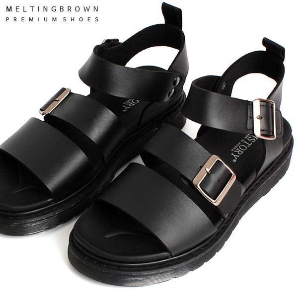 男性レザーサンダル カジュアルレザーサンダル カップル水遊びサンダル SS15