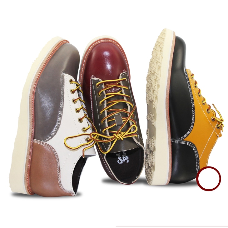 ローカット プレーントゥ 本革 レザー ワークブーツ アメカジ ストリート シンプル レースアップ オールシーズン バンド ミリタリー メンズ レディース GB-8880