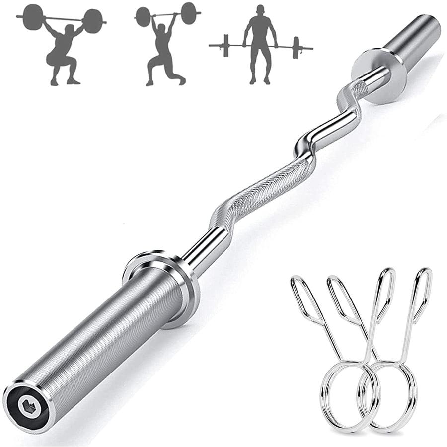 バーベルシャフト 120cm カールバーオリンピック シャフト径50mm バー バーベル 筋トレwシャフト 上腕二頭筋 腕力 筋力増強 トレーニング器具