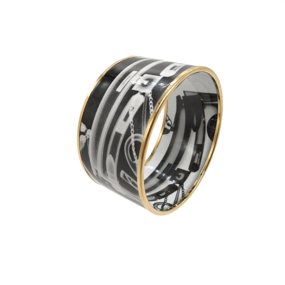 未使用品 ブリーズチェックイン エクストララージ 七宝焼き バングル メタル/エナメル/メタル ブラック 0169【中古】 レディース