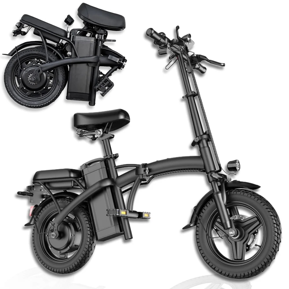 Qoo10] 電動アシスト自転車 ブラック 折りたたみ