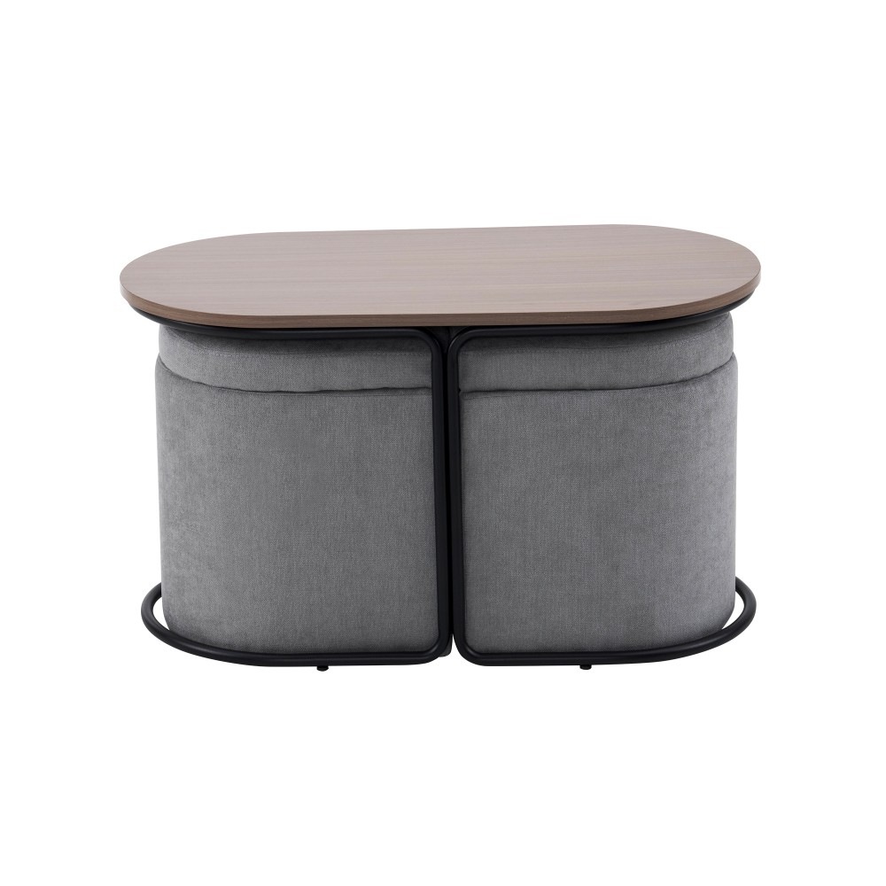 [国内即発送]【新作登場】テーブル センターテーブル 完成品 スツール2個付き 収納付き サイドテーブル 北欧風 ソファテーブル リビングテーブル ローテーブル モダン 組立不要【ブラウン】225