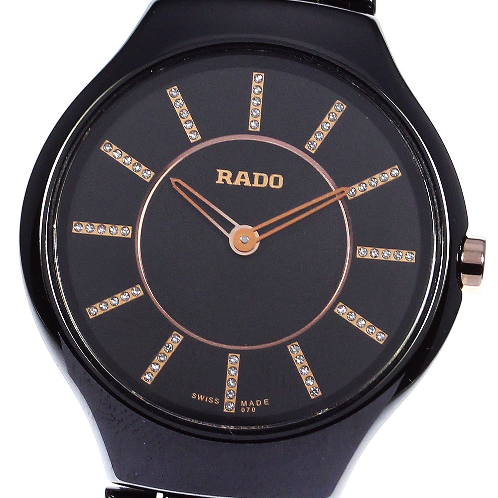 ラドー RADO R27742702 トゥルーシンライン インデックスダイヤ クォーツ レディース 良品 保証書付き_797226【中古】