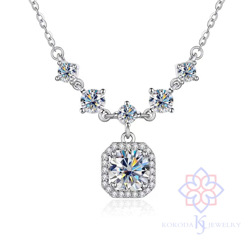 スクエア ネックレス シルバー925 アクセサリー モアサナイト レディース ジュエリー 大人可愛い 彼女 ギフト 高級感 女性 贈り物 ご褒美 おしゃれ 一粒 ネックレス 結婚記念日