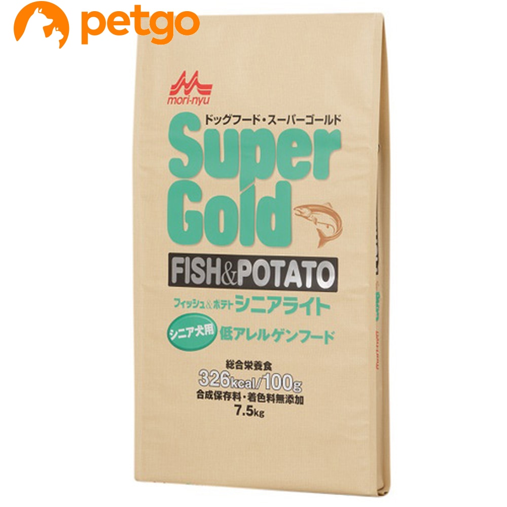 森乳 スーパーゴールド フィッシュ＆ポテト シニアライト 低アレルゲンフード 犬用 7.5kg 8,868円