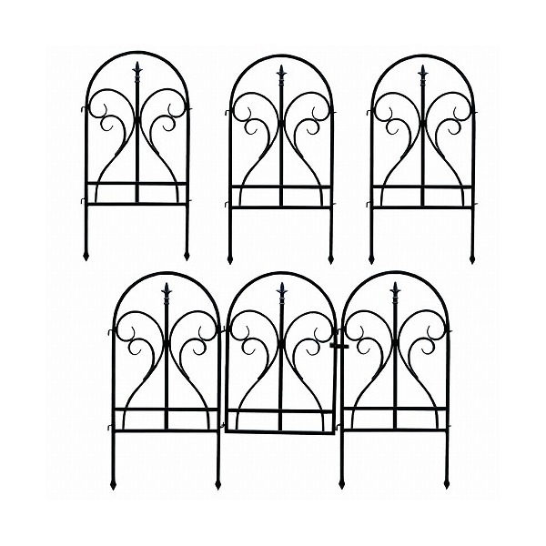 住まいスタイル ガーデンフェンス フィニアル イージーゲート&フェンス 3枚組セット ブラック IPN7029FG-4PSET メーカー直送