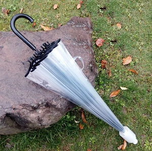 長傘 16本骨 ビニール傘 傘カバー付き アンブレラカバー 透明の傘 レディース メンズ 半自動 ジ
