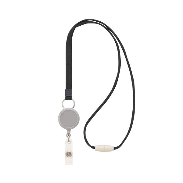 ライオン事務器 名札用ストラップブラック N-5P 1セット（10本） (×10セット)