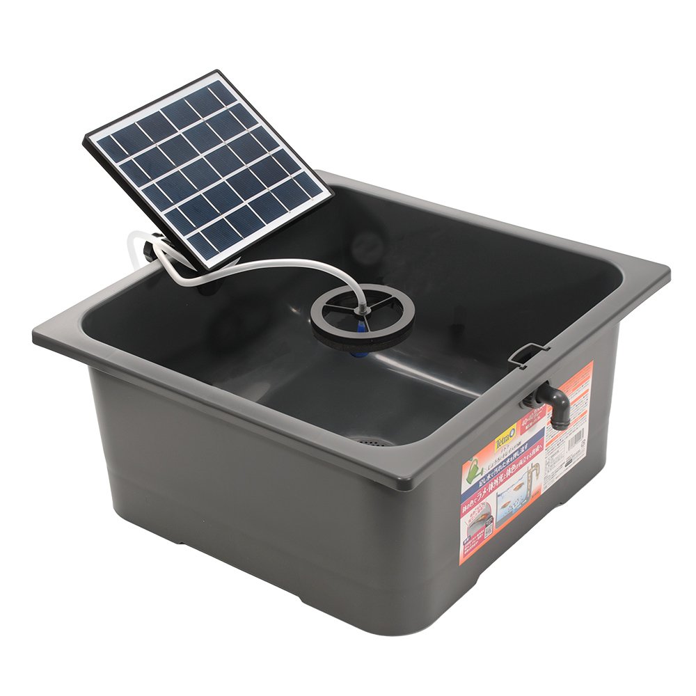 テトラ　じょうろでキレイメダカ鉢　４０X４０　色光育成グレー　ソーラー　エアレーションセット　金魚鉢　ＣＲＣ10―11―06―00―00