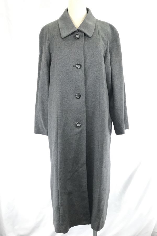 美品ソー＆ソーカシミヤ100％/ロングコート/アウター【9AR/Womens size-M/グレー】裏地シルク/絹100％/SO AND SOBC189W