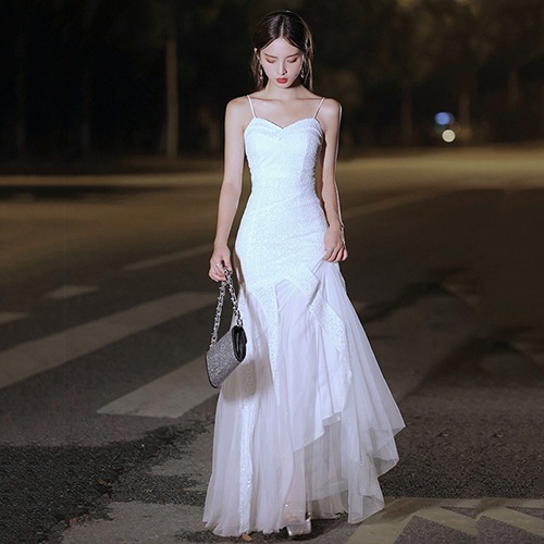 パーティードレス マーメイドドレス ウェディングドレス ロングドレス キャミワンピース イブニングドレス 袖なし キャミソール 二次会 結婚式 演奏会 披露宴 ロング 発表会 コンサート 大きいサイズ