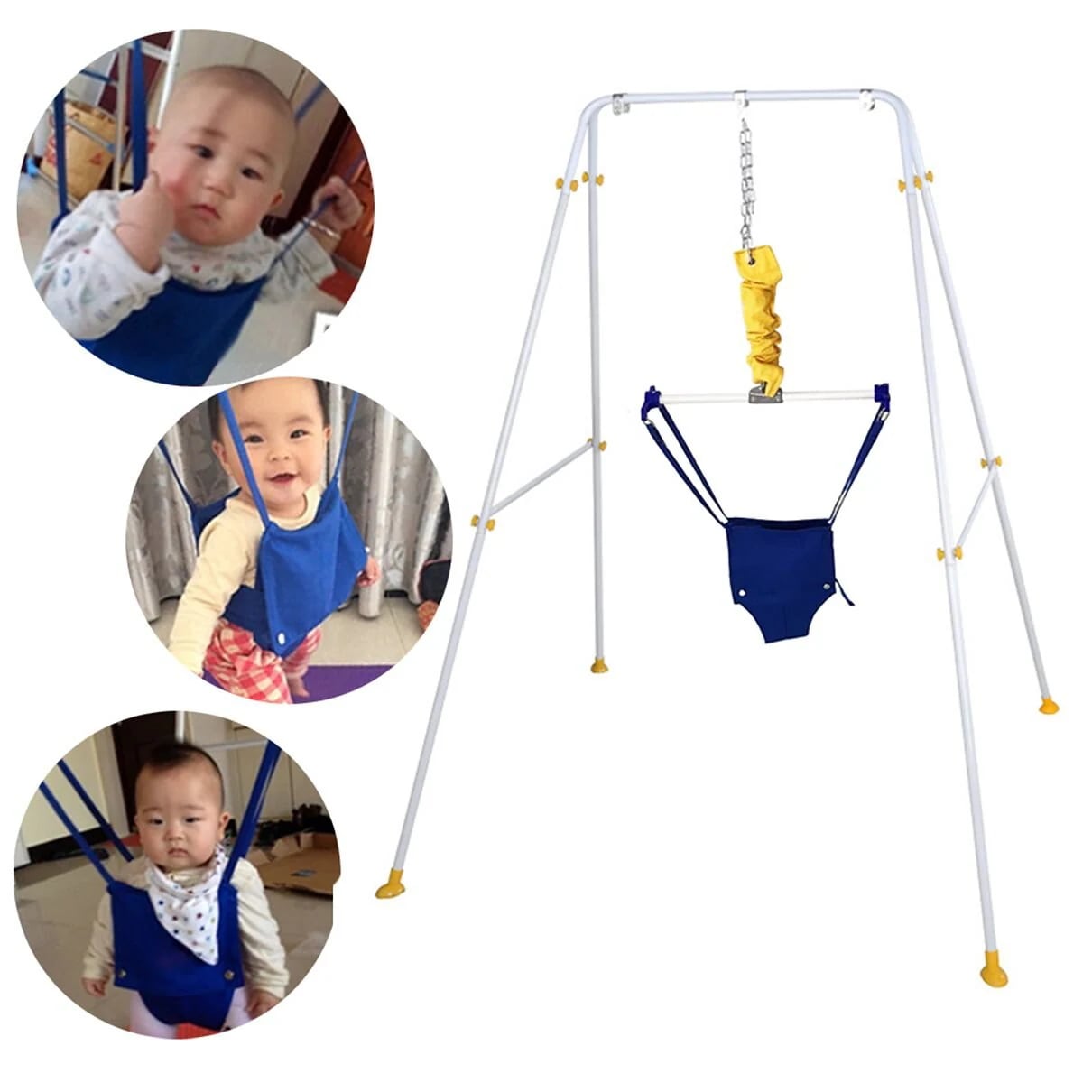 ジャンパーポータスタンド 赤ちゃん おもちゃ ジャンプの運動 ベビーフィットネスフレーム ブルー