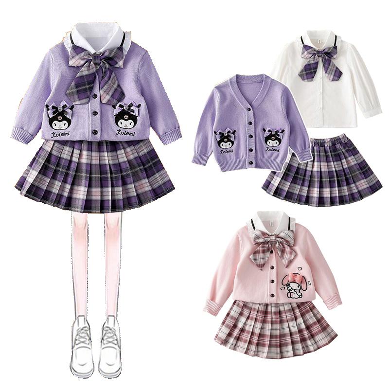 クロミちゃん マイメロディー カーディガン キッズ服 子供服 春秋冬 セーター 学院 制服 入学式 女の子 上下セット レーディス 長袖 制服 100cm~160cm