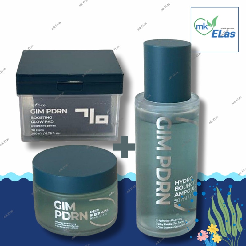 [3点セット]海苔PDRN ブースティンググロウパッド+海苔PDRNバウンシーアンプル+海苔PDRNディープスリープマスク/GIM(ギム)美容液 睡眠パック 保湿 スキンケア 韓国コスメ