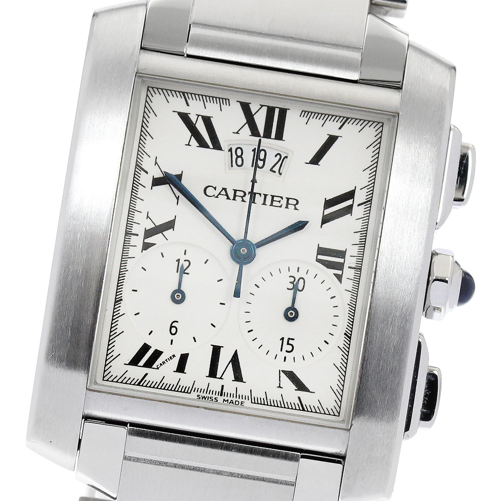 カルティエ CARTIER W51024Q3 タンクフランセーズ クロノリフレックス クォーツ メンズ 良品 _875484【中古】
