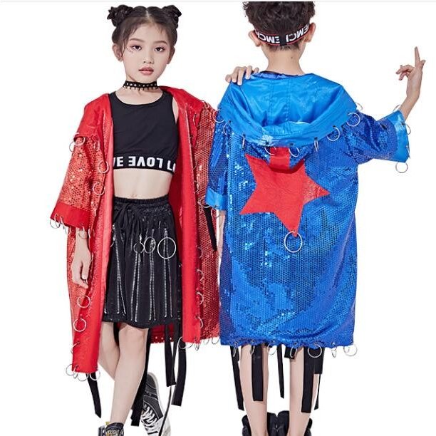 キッズダンス衣装　ヒップホップ　hiphop　ジャズ　ジャケット　ロング丈コート　ダンスウェア　KIDS DANCE　発表会　練習着