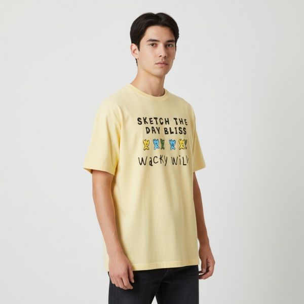 Kiki Typography Graphic Short-Sleeve T-Shirt Yellow