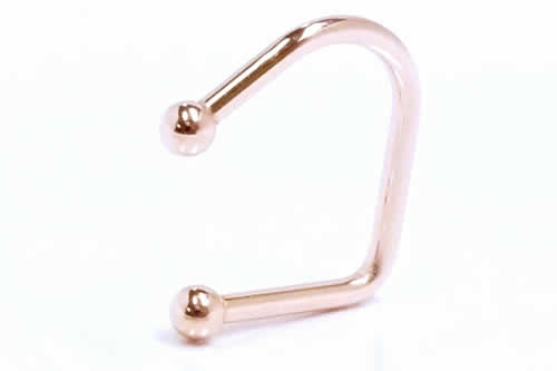 14G コの字型 ピンクゴールドリップフープバーベル 14ゲージ ボディピアス サージカルステンレス316L 女性 レディース 口ピアス くち クチ リップ ユニーク pglh4