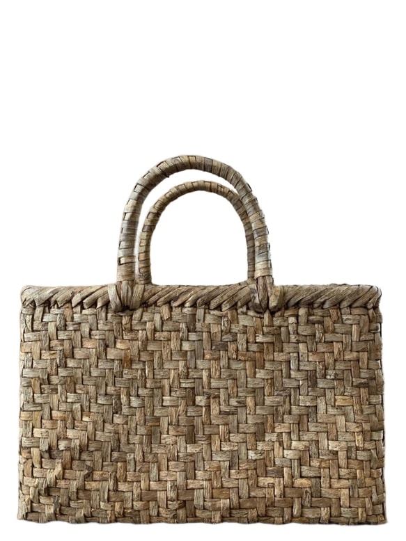 胡桃 クルかごバッグ 手作り 籠バッグ 網代編み 内布あり 和服バッグ ゆかたバッグ レディースバッグ かごバッグ (約)幅31本体高さ19マチ11cm