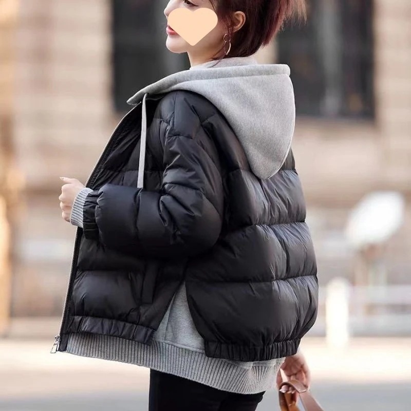 帽子と色を合わせて糸を引いてダウンジャケットを飾るファッション偽2枚のダウンジャケット 5,255円