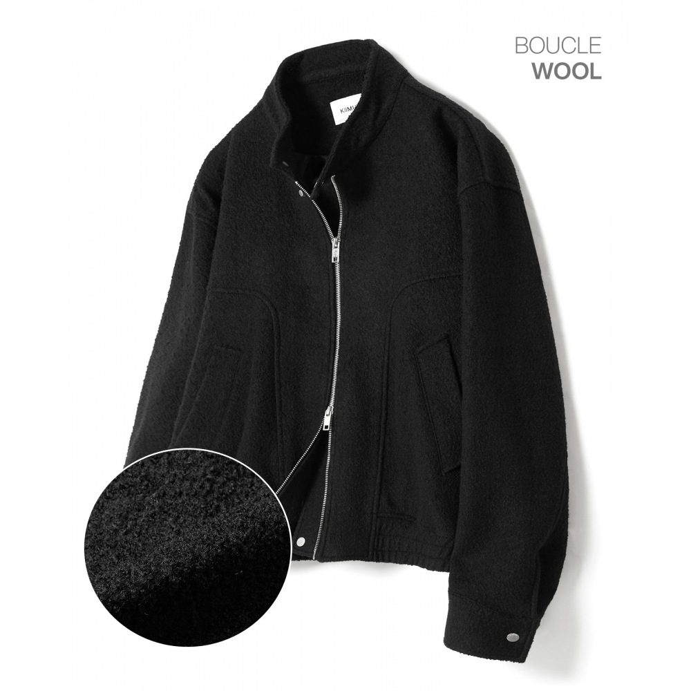 KIIMUIR ブックルウール(WOOL) 2-WAY バイカージャケット_ブラック