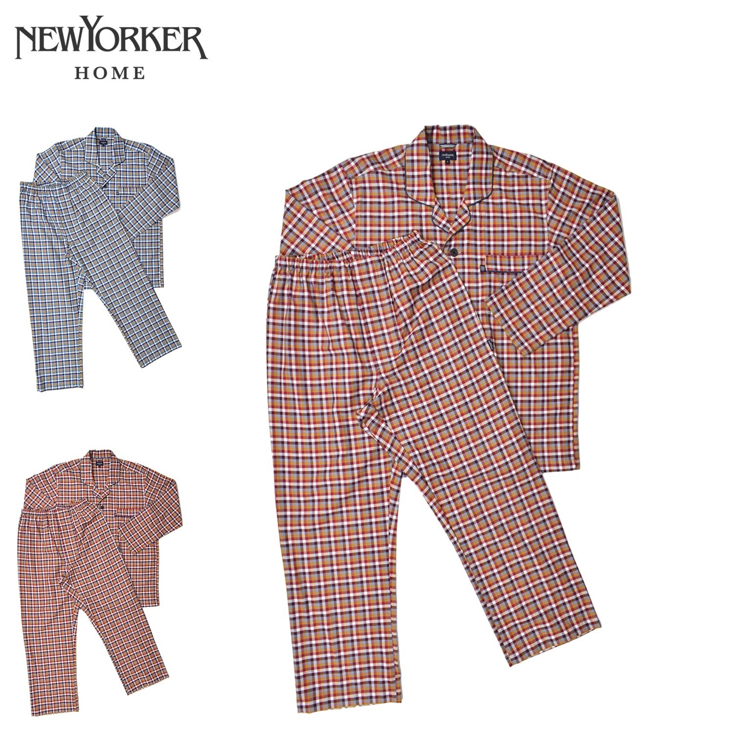 ルームウェア 部屋着 パジャマ セットアップ ナイトウェア 長袖 メンズ テーラード ニューヨーカーホーム 0686-80