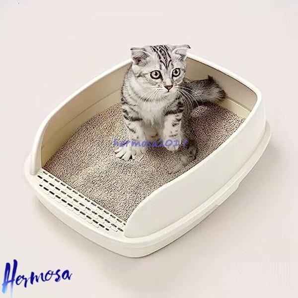 今日のイベント 新商品20%オフ 猫用トイレ本体 オープンタイプ 深型 桃紫色 子猫 成猫 ネコトイレ ハーフカバー 飛び散らない 足に砂残らない 可愛い おしゃれ 清潔3枚購入で200円OFF