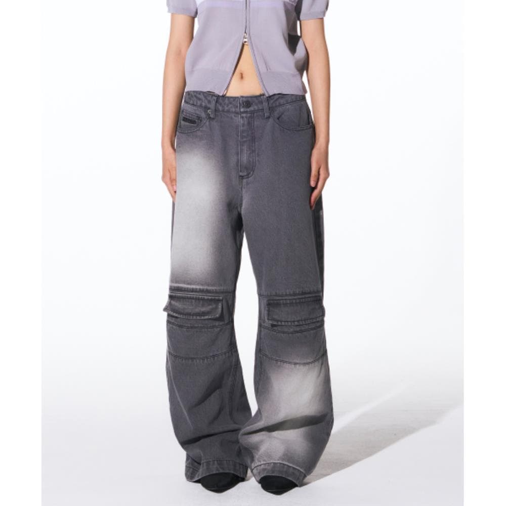 PRENDA FAKE POCKET DENIM PANTS GRAY PRTFSUDP12WC4