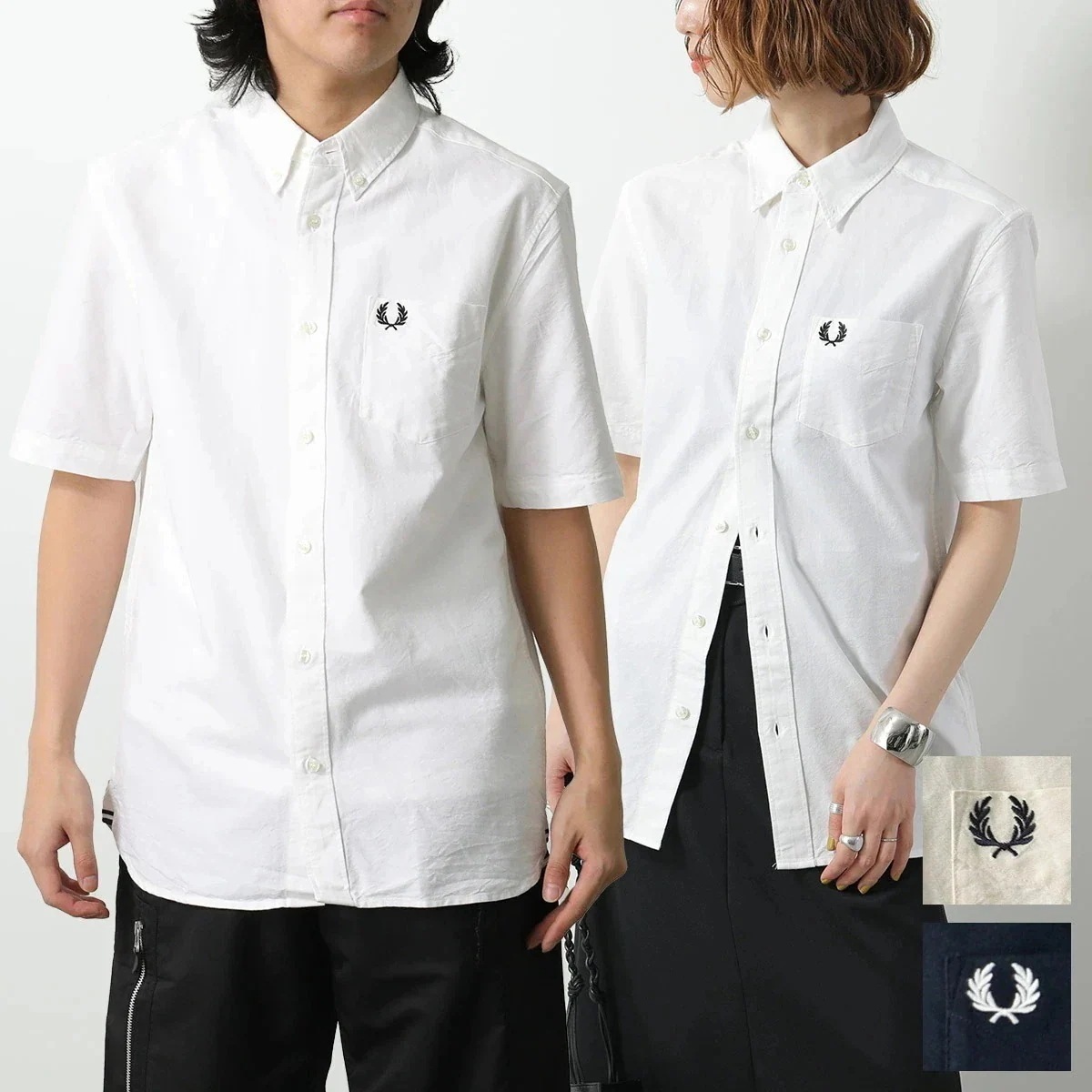 FRED PERRY フレッドペリー シャツ OXFORD SHORT SLEEVE SHIRT M8730 メンズ レディース 半袖 ローレルリース刺繍 カラー3色