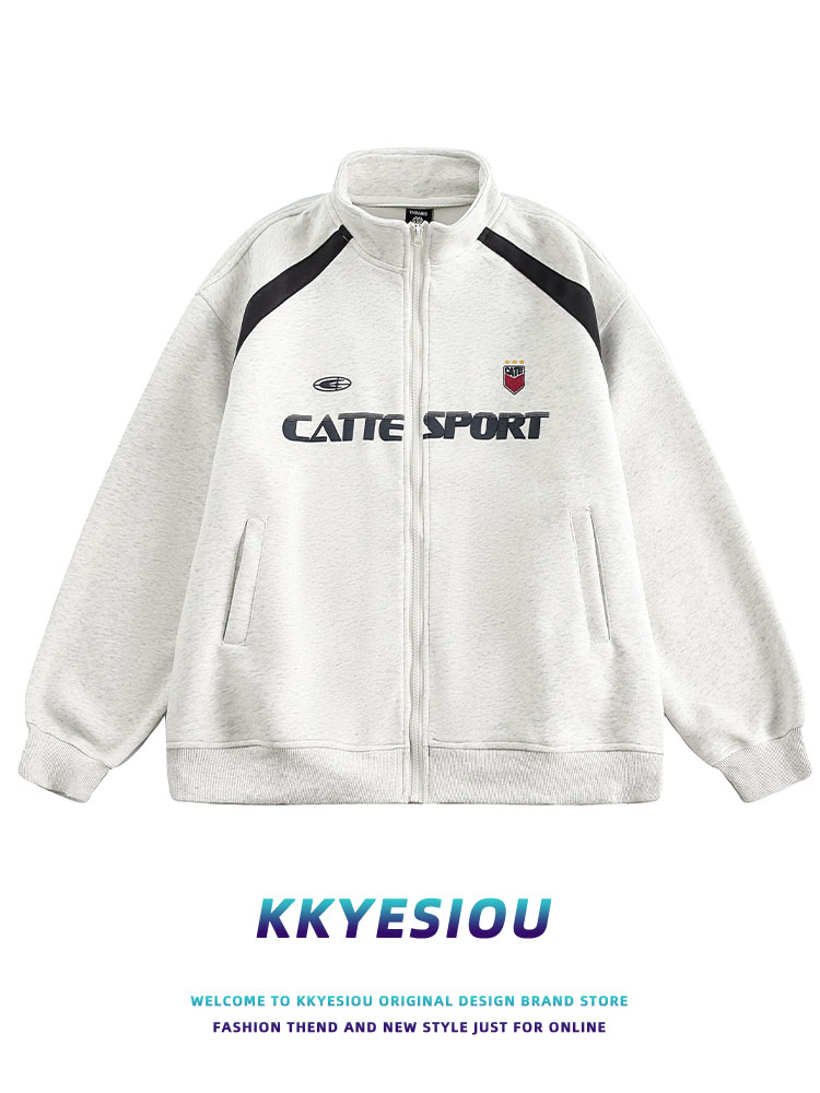 2025 春夏 韓国 かわいい レディース バイカラーハイネックスタンドネックアウター羽織りスポーティー長袖配色コーデトップススポーツサイズサイドカジュアルシルエットファッション系フル丈トラック