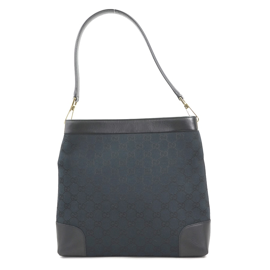 グッチ GUCCI ショルダーバッグ GGキャンバス/レザー ブラック シルバー レディース e60337g