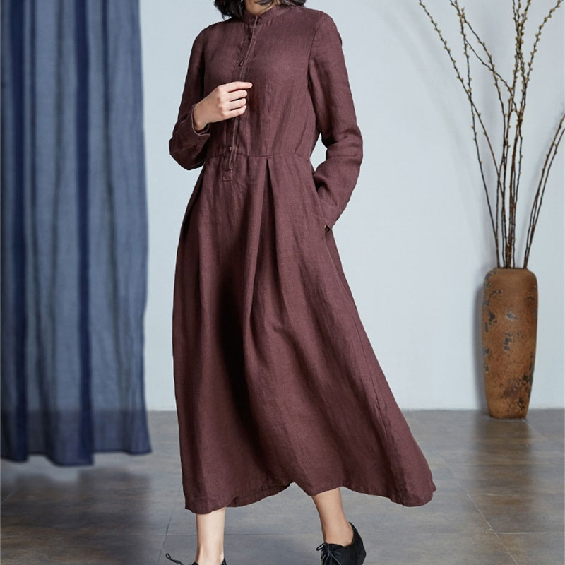 長袖　ワンピースシンプル　ゆったりレディース 体型カバー着痩せ　母の日 プレゼント 新作　お洒落 キレイめ 　夏用　涼しい20代30代40代