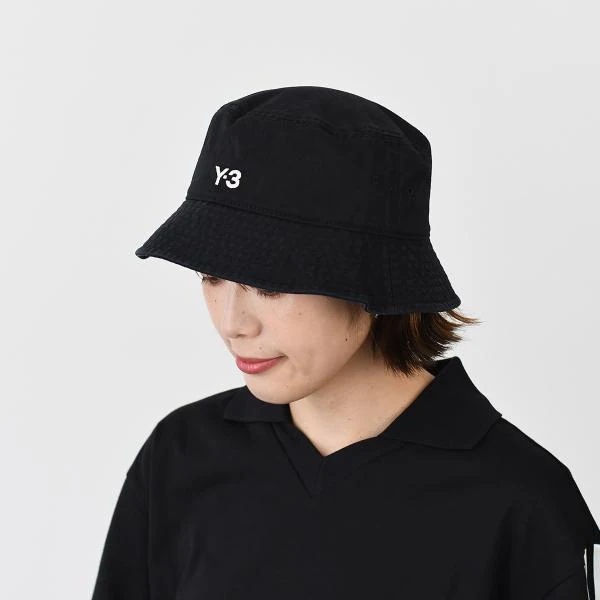 帽子 バケットハット ハット BUCKET HAT IX7000 レディース ブラック コットン ロゴ ユニセックス 無地 バケハ