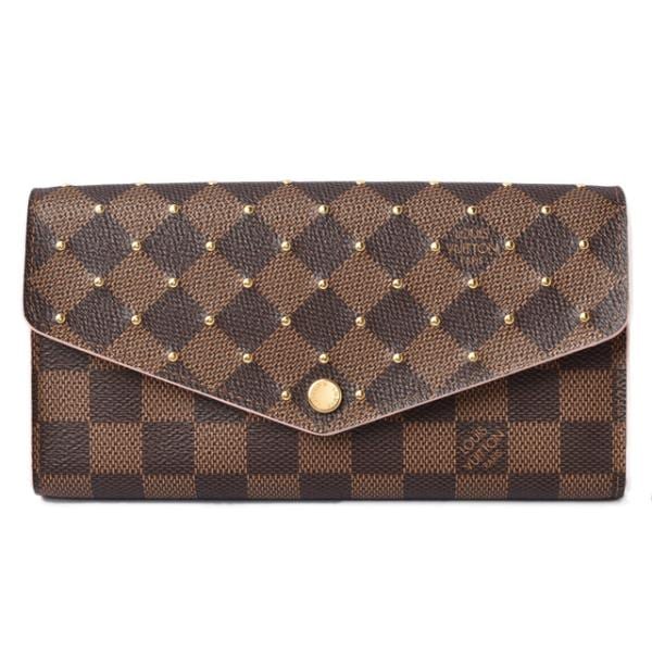 中古 財布 LOUIS VUITTON 長財布/ポルトフォイユサラ N60249 ダミエ スタッズ