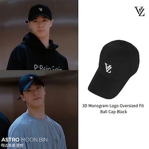 [ASTRO MOON BIN 着用]3Dモノグラムロゴオーバーフィットボールキャップブラック/韓国ファッション