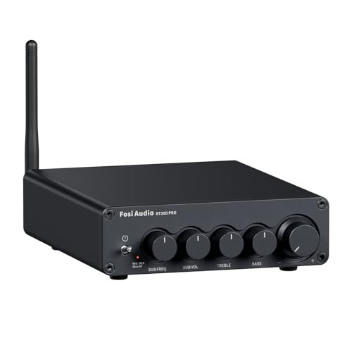 Fosi Audio BT30D PRO Hi-Fi Bluetooth 5.0 パワーアンプ TPA3255 2.1チャンネル ミニクラスD 統合アンプ プリメインアンプ 165Wx2+350W ス