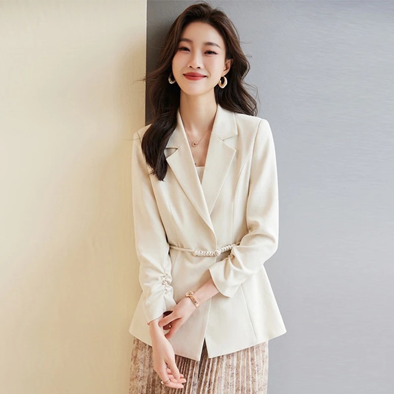 カジュアルスーツアウター ウエスト引き締め アウター レディース 小柄 高級感 春秋 新作 スーツアウター アウターレディース