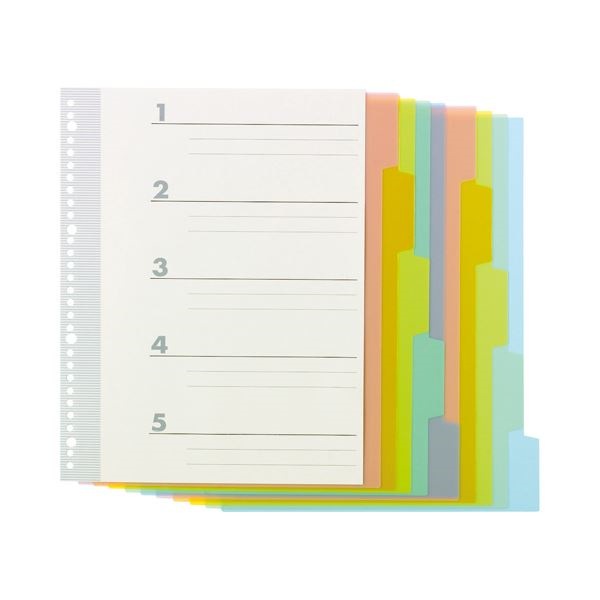 （まとめ）TANOSEE インデックス（PP） A4タテ 4/30穴 5山2組 1パック [x30]