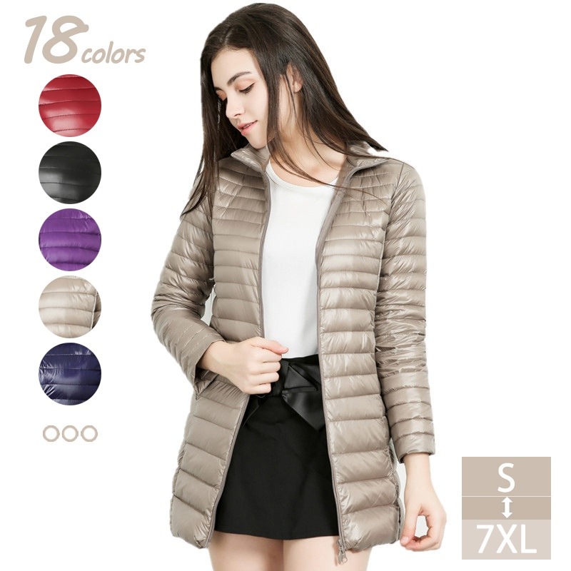 アウター インナーダウン レディース ロングコート 秋冬 スタンドカラー フード付き ダウンコート キルティング 長袖 大きいサイズ インナーロングコート ジップアップ 体型カバー エレガント きれい